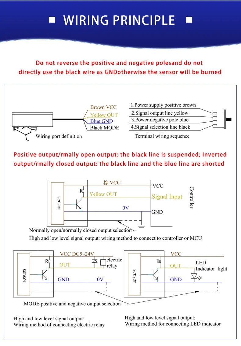 XKC-Y26A Non-contact Water Capacitive Liquid Level Detection Sensor for 4-11mm Small Pipes