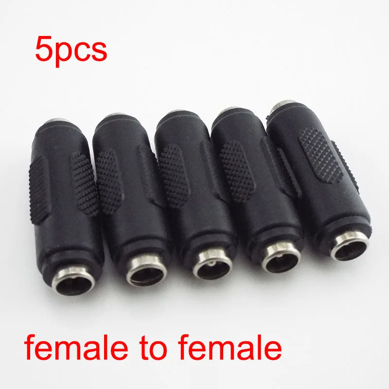 5.5*2.1mm / 5.5x2.1 Mm DC Double Male to Male Power Socket Connector CCTV Female to Female Panel Mounting Jack Adaptor
