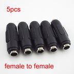 5.5*2.1mm / 5.5x2.1 Mm DC Double Male to Male Power Socket Connector CCTV Female to Female Panel Mounting Jack Adaptor