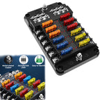 6/12 Way 12-24V Car Boat Fuse Blade Fuse Box Holder With Plastic Cover For Power Panel Board Camper Fuse