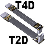 USB 2.0 Type C Ribbon Flat Cable Shielded Extension FPC Cable USB 2.0 USB-C 90 Degree Up/Down Angled Connectors 5CM-3M For TV PC