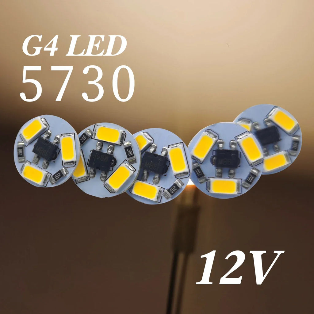 5pack LED G4 Round Range Hood Bulb 12v SMD5730 3Leds Boat Light Bulb Lamp Replace Halogen Lighting Lights Spotlight