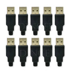 5PCS Type A Male Female USB 4 Pin Plug Socket Connector With Black Plastic Cover Type-A DIY Kits ibuw