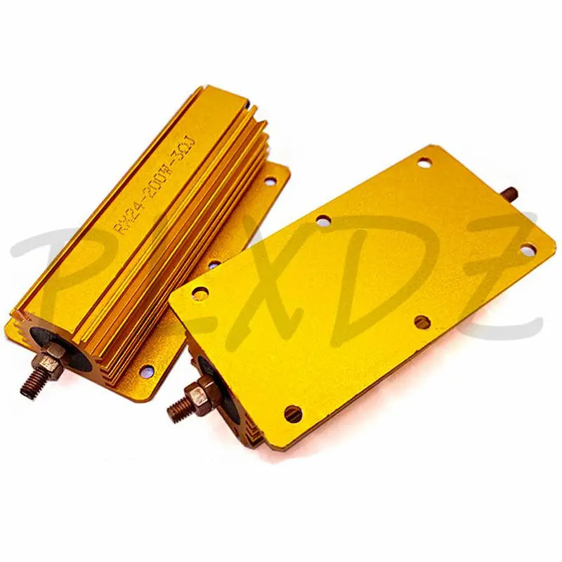 2PCS 200W RX24 Aluminum Power Metal Shell Case Wirewound Resistor 0.1~10K 0.2 0.5 1 2 3 4 6 4.7 8 10 15 47 100 200 470 1K 10Kohm