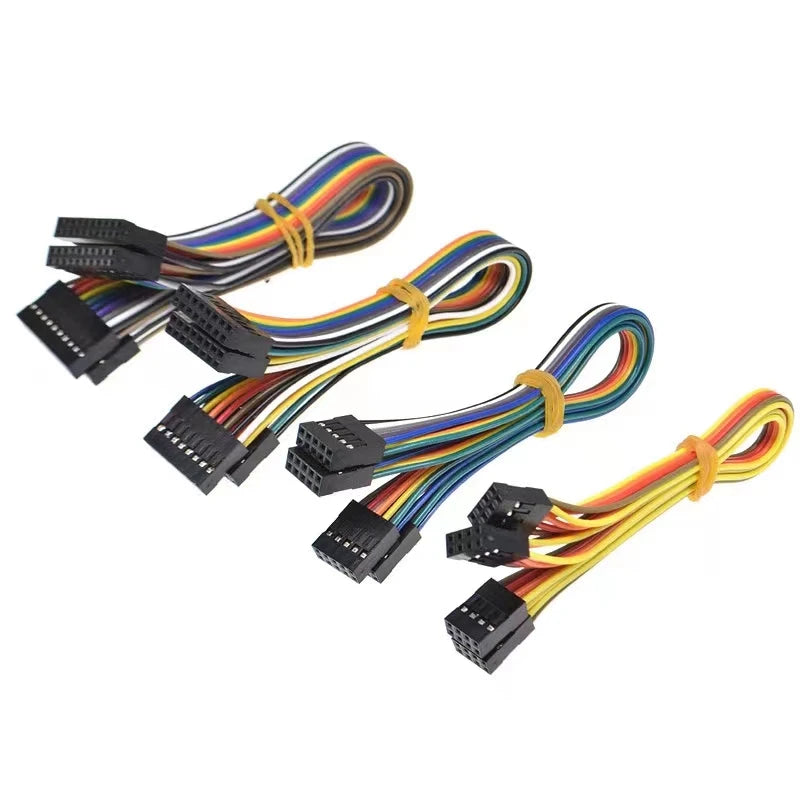 5PCS Double Row Dupont Line 2x2/3/4/5/6/7/8/9/10 Pin Male Female 2.54MM Dupont Jumper Cable Wire For PCB