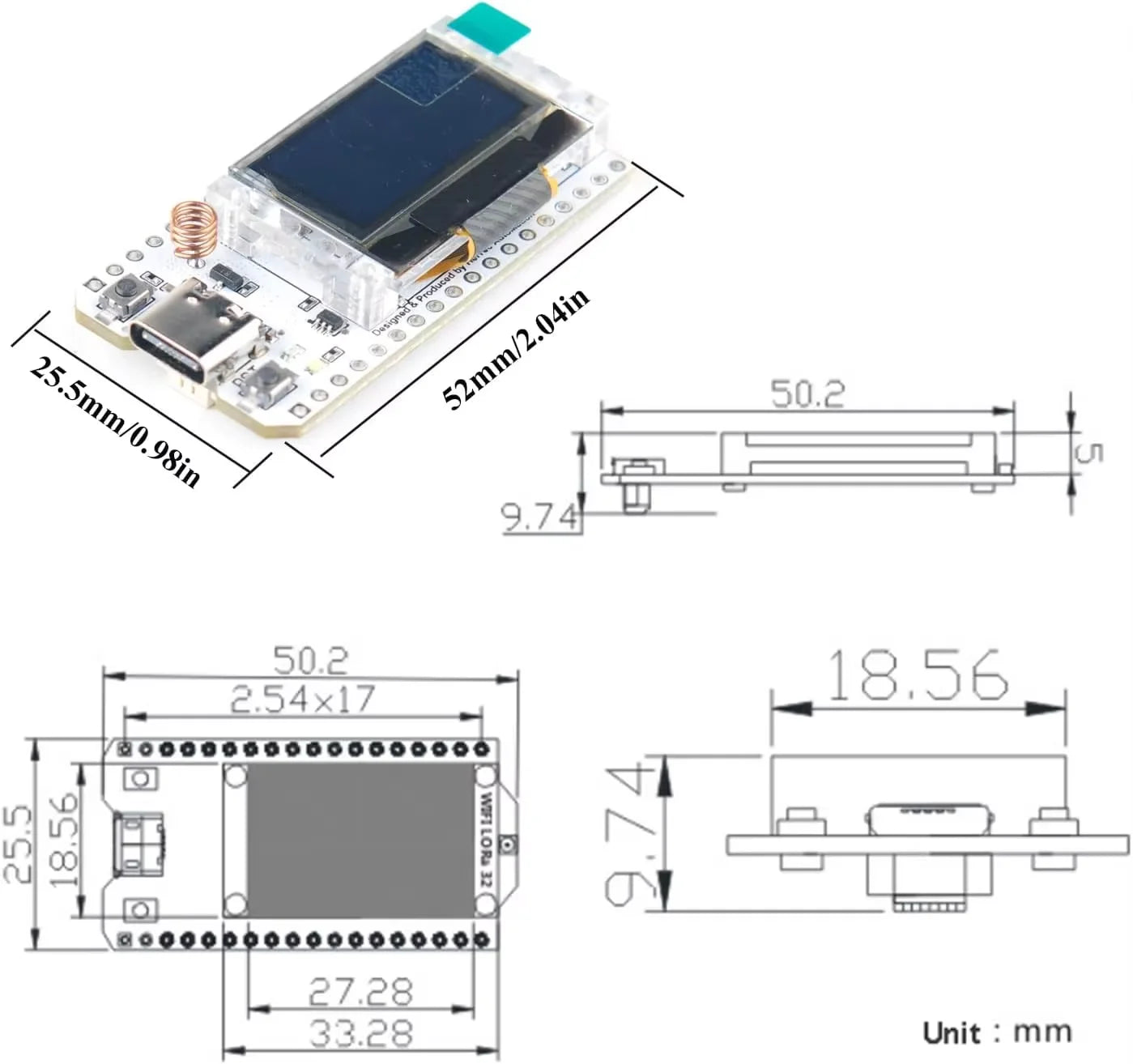 Meshtastic LoRaWA Heltec Wifi LoRa 32 V3 SX1262 0.96 Inch Blue OLED Display Development Board BT+WIFI Lora Kit for Arduino