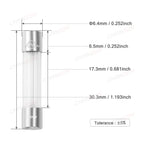 20pcs 6x30 mm Glass Tube Fuses Fast Slow Blow 6*30 6x30mm 0.5A 1A 2A 3A 4A 5A 6A 8A 10A 12A 15A 250V 125V 12V Cutoff Fusee