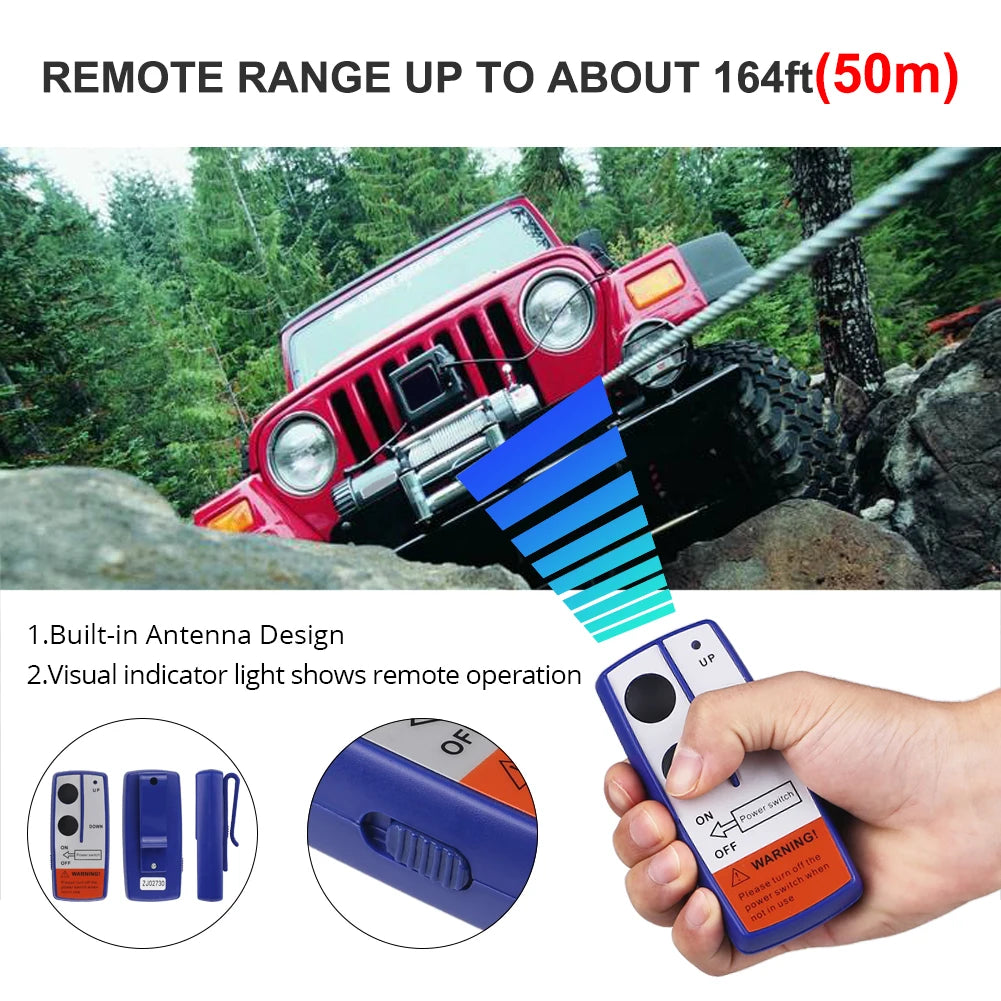 12V 250A Winch Remote Contactor Winch Control Solenoid Relay Twin Wireless Remote Kit Car Motorcycle Off Roaders Accessories
