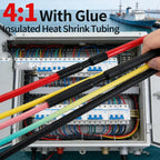 4:1 Dual Wall Adhesive Lined Heat Shrink Tubing Waterproof Sealing Wire Cable Insulation Sleeve for Car Marine Electrical Wiring