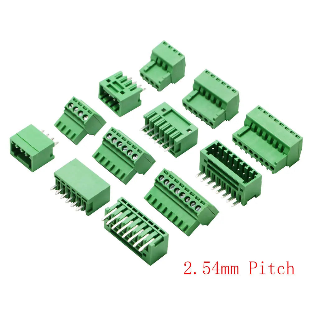 2.54mm Pitch KF2EDG PCB Screw Terminal Block 2P 3P 4P 5P 6P 7P 8P 9P 10Pin Male Plug Female Socket Pin Header Wire Connector