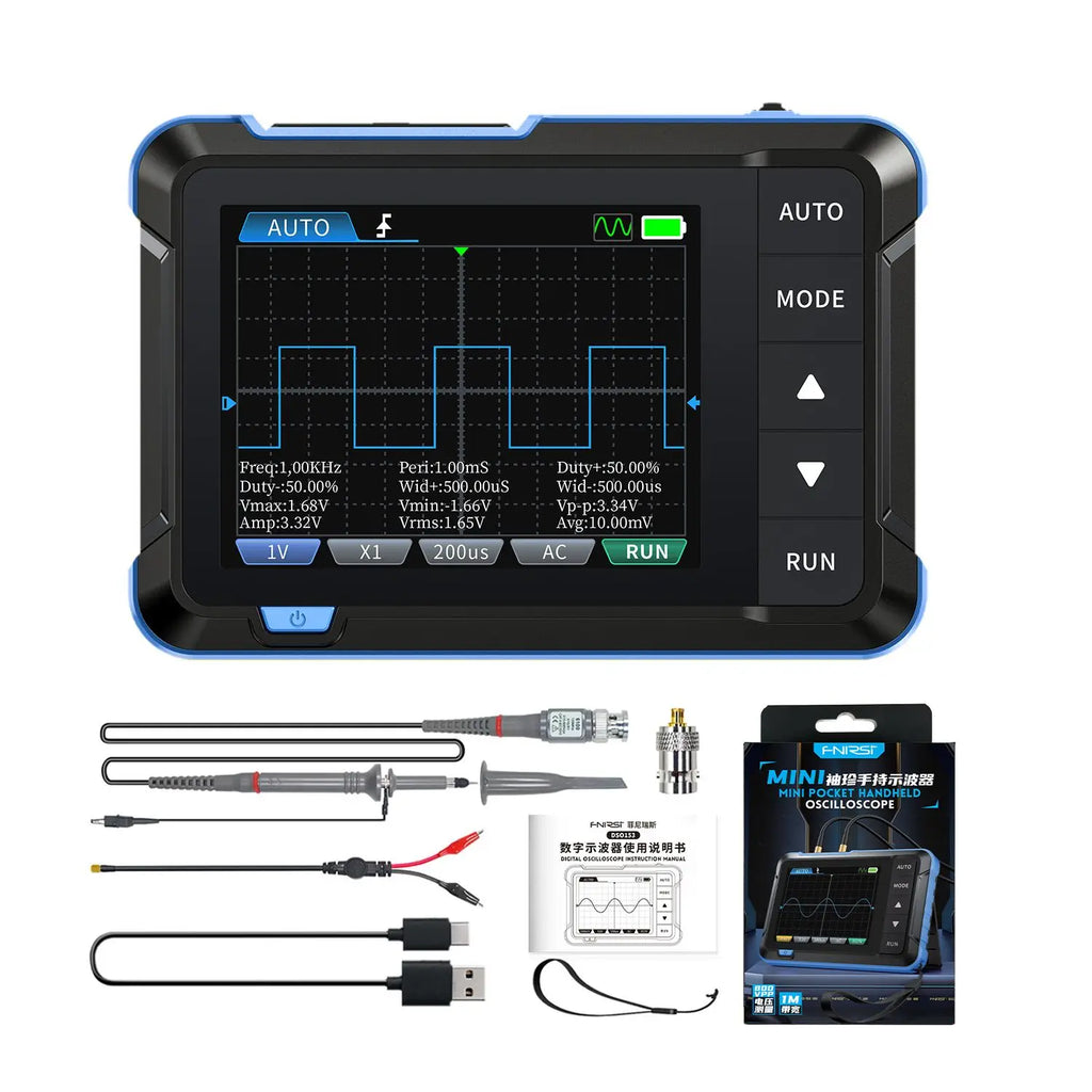 FNIRSI DSO152 TC3 Handheld Digital Oscilloscope With 200KHz/500kHz Bandwidth Supporting LCR Detection Signal Generator PWM Outpu