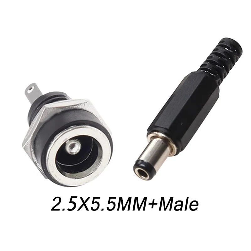 10/50/200Pcs DC-022B DC Power Socket 5.5x2.1/2.5mm Panel Mount Female Jack Socket  DC Connector DC022B