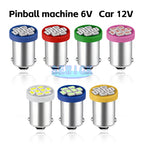 100PCS AC 6.3V BA9S 8SMD 1206 LED AC 6V 6.3V DC 12V For Pinball Machine White Blue Red Green Yellow