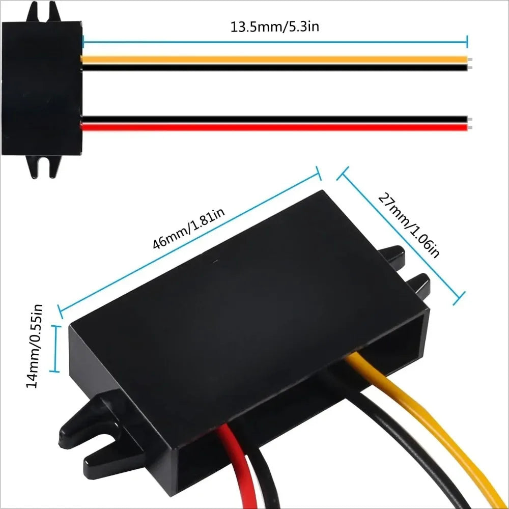 12V to 5V 3A Converter DC-DC Step Down Module Power Adapter USB-A Female/Type C/dual USB/open Wire Connector Low Heat Waterproof