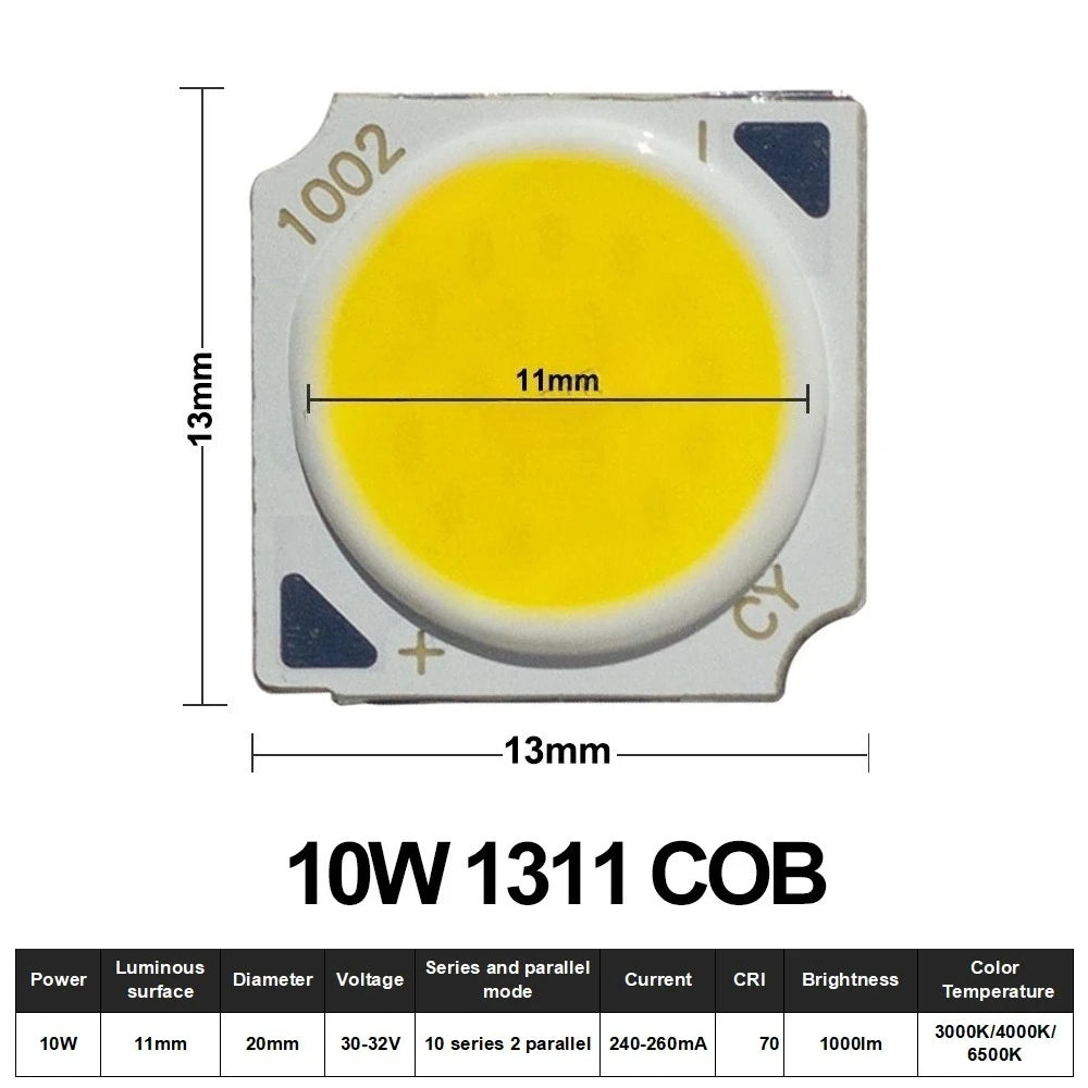 10pcs COB LED 3W 5W 7W 10W 12W 15W 18W 30W 36W Neutral Cold Warm White 13mm 20mm 28mm 1919 Chips Lamp SpotLight Downlight DIY