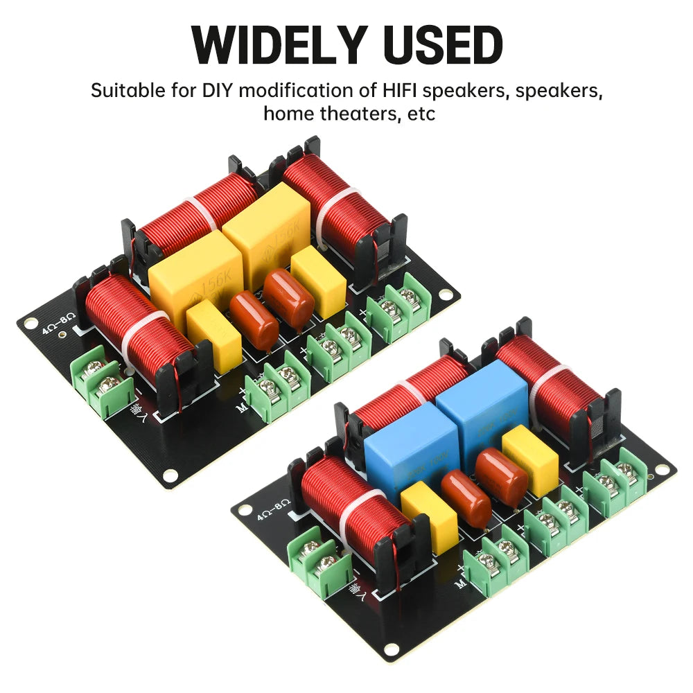200W Crossover 3 Way Home Theater Treble Bass Audio Sound Speaker Amplifier Frequency Divider Filter 3 Way Crossover