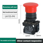 XB4 Double Button Switch with Light 22mm Emergency Stop Button Switch Momentary Self Reset Mushroom Power Push Button Switch 10A