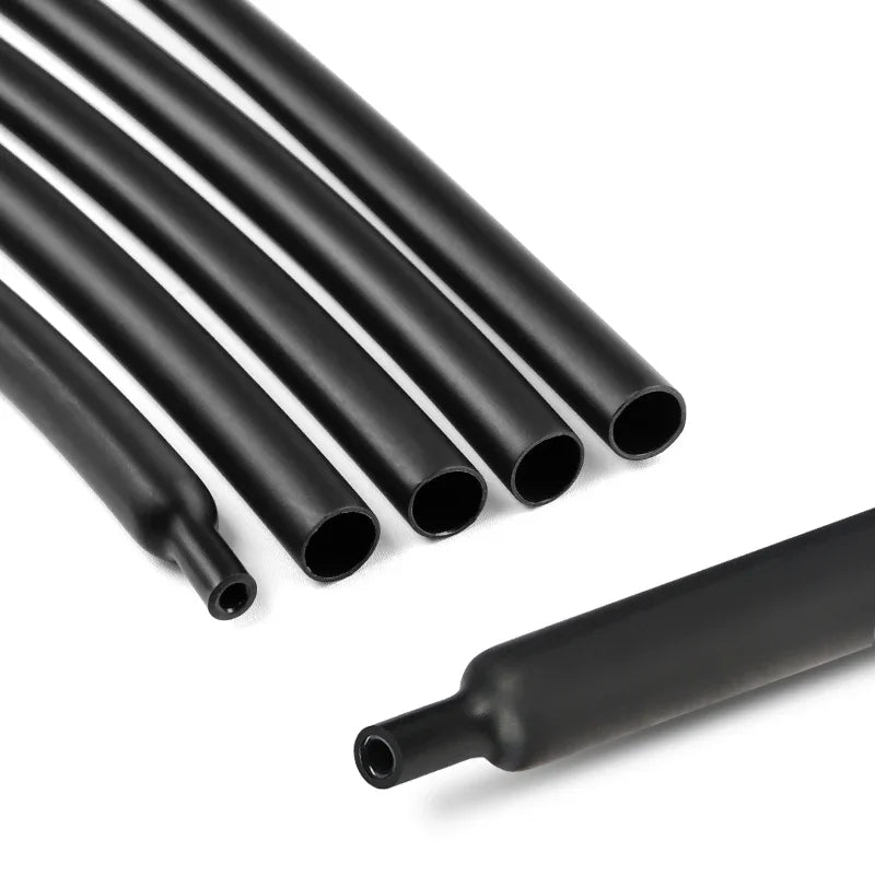 1/2/3M Heat Shrink Tube with Glue 1.6mm - 50mm Black Dual Wall Adhesive Lined Polyolefin Shrinkin Wrap Cable Protect Sleeving
