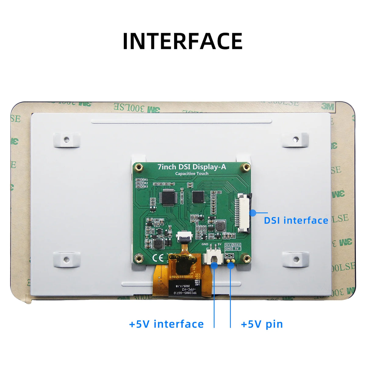 7 Inch DSI Touch Screen for Raspberry Pi 5 4B 3B+ 3B IPS Display 800*480 LCD MIPI CSI Cable With Standard Monitor for RPI 5 Pi5