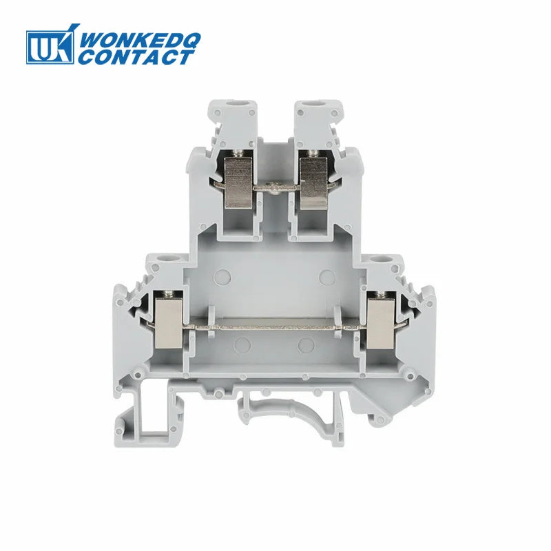 10Pcs UKK/UKKB 5 Double-Level Terminal Block 2 Layer 0.2 - 4 mm² Plug Wire Electrical Screw Connector DIN Rail Termin UKK5 UKKB5
