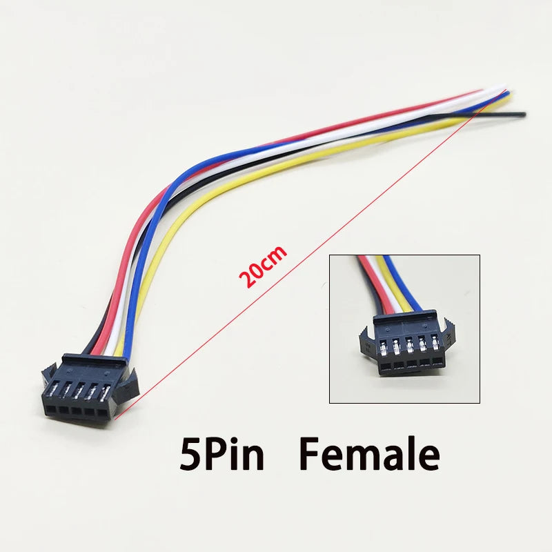 5/10PCS SM Terminal Wire JST Docking Plug 20CM Length 2/3/4/5/6Pin 2.54MM Tin Plated Male Female Connector