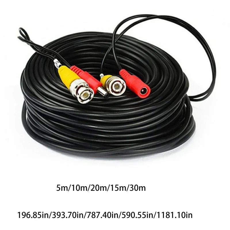 5-50M 2-in-1 BNC + DC Power Video Extension Cable for AHD CCTV Camera DVR Systems Security for Outdoor Surveillance HD Video