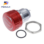 16/19/22mm Metal Aluminum Emergency Stop Switch Push Button Switch Latching NO NC 1NO 1NC Pin Terminal Red Mushroom Stop Button
