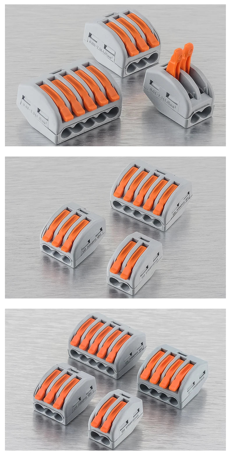 43Pcs Boxed Eletrical Mini Quick Lever Wire Connector 1 In Multiple Out Compact Splicing Termianl Block Easy For Installation