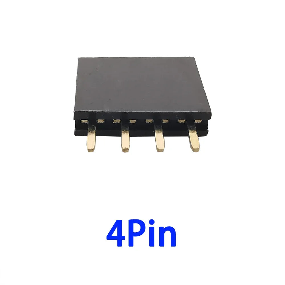 10Pcs2.54mm Pitch Single Row Female Pin Header Socket 2~40P PCB Board Connector Strip Gold Plated Pinheader Terminal for Arduino