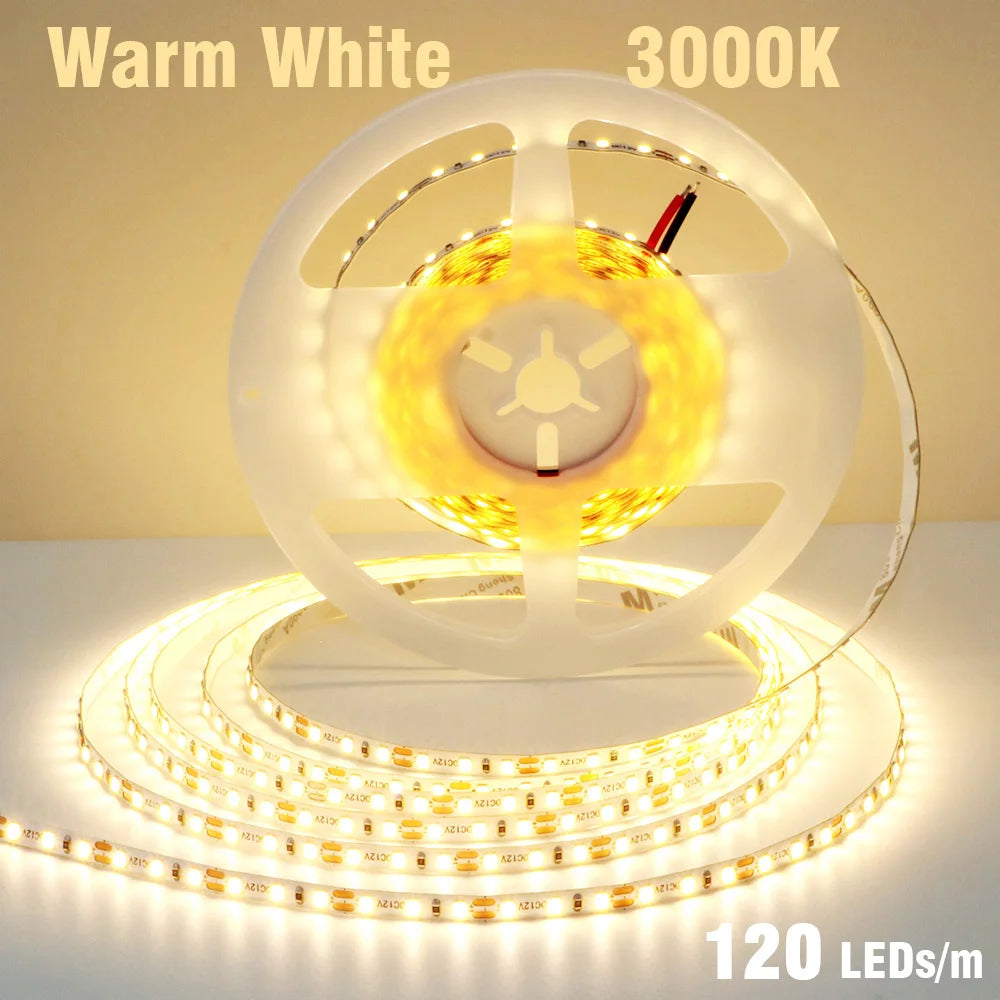 5mm 8mm LED Strip 2835 DC24V 12V 120LEDs/m Home Lamp Strips Red Ice Blue Yellow Orange Pink Flexible And Cuttable Soft Lamp Bar