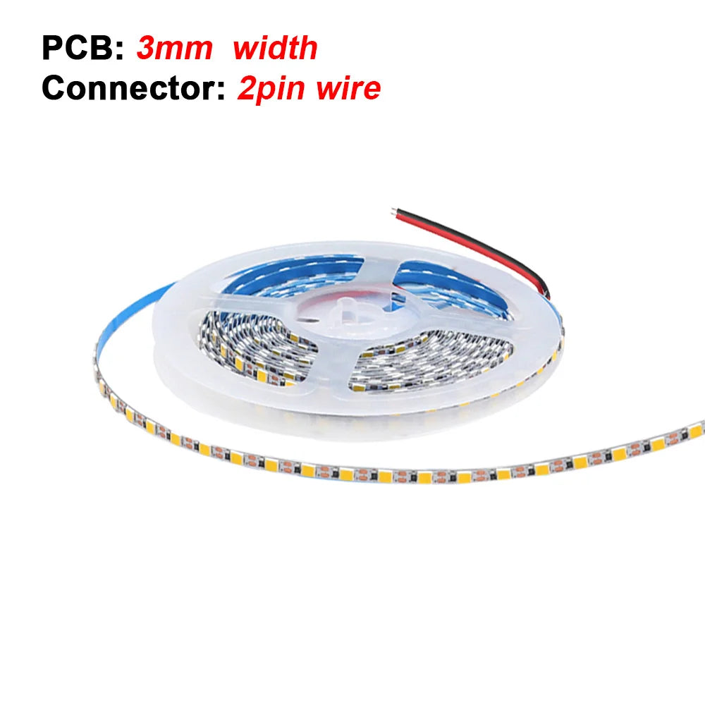 5V 3mm 5mm PCB LED Strip Light 1 LED Cut Ultra Thin 2835 120LEDs/m 8mm Flexible Tape DC IP21 Not Waterproof Warm Natural White