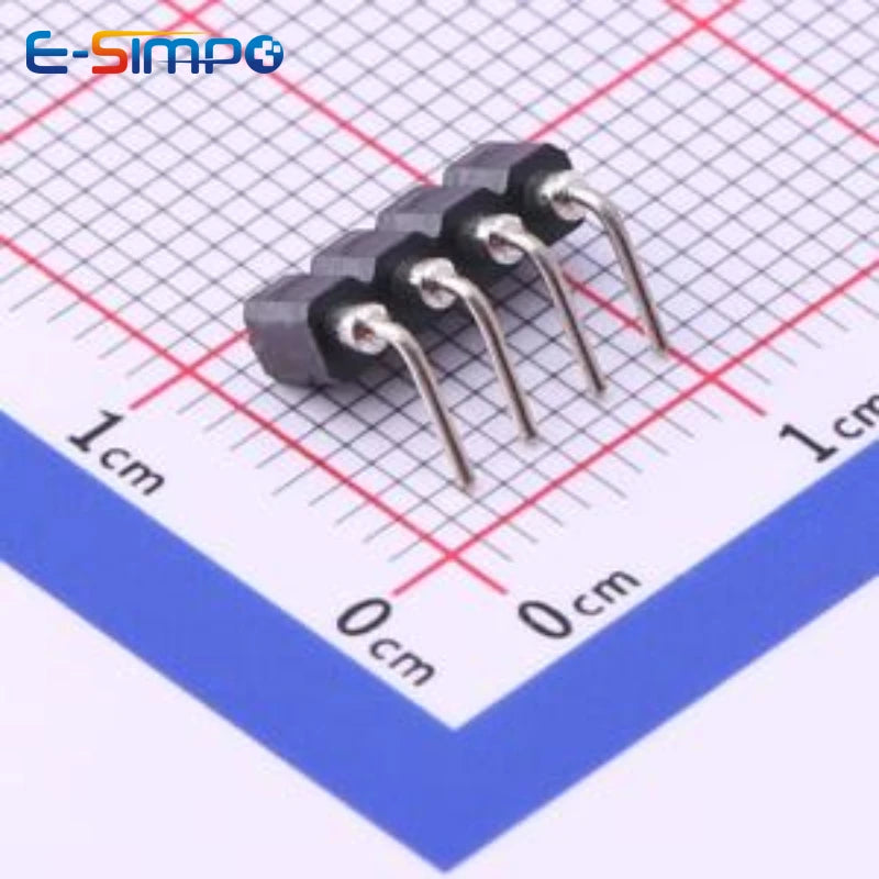 Round Hole 1x2/3-40P 2.54mm Right Angle Single Row RA Pin Header Connector PCB IC Crystal Transistor Female Tin Male Gold Socket
