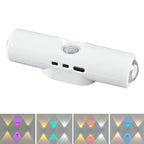 LED Night Lights Double-head Sunset Wall Lamp Motion Sensor RGB Ambient Light Magnetic USB Rechargeable Party Corridor Closets