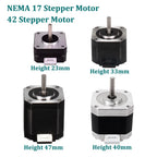 Nema 17 Stepper Motor 0.42N.m 2 Phase Height 23/33/40/47/48/60mm 42 Stepper Motor For 3D Printer CNC Engraving Milling Machine