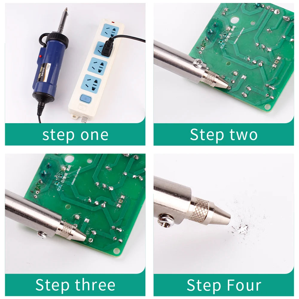 LUXIANZI 220V 50Hz Electric Suction Gun Vacuum Solder Sucker Tin Soldering Iron Desolder Pump Repair Welding Tools with Nozzle