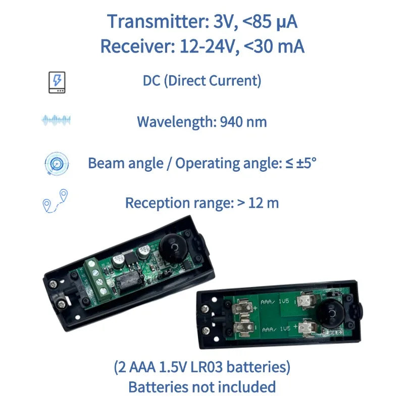 Wireless Battery Photocell Infrared Sensor Beam For Sliding Door Sense The Human Body Safety Control