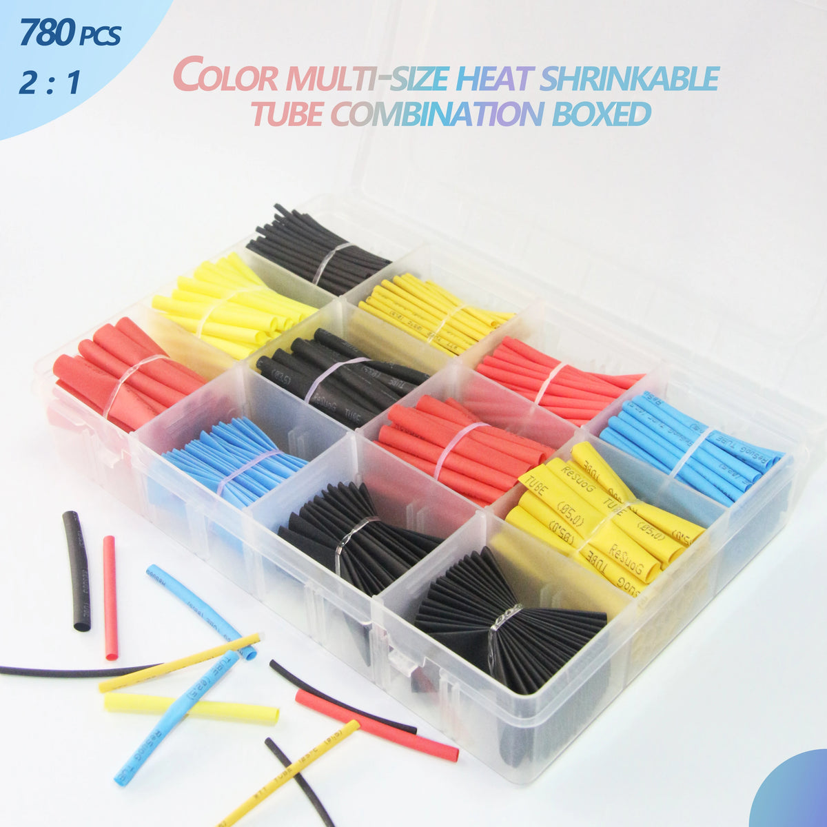 2：1 Thermoresistant Tube Heat Shrink Wrapping Kit Assorted Wire Cable Sulation Sleeving 3:1  Heat Shrink Tubing