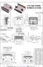 USB Connector Type C Female Charging Port Jack 2/4/6/16 Pin Type-C Socket PCB Soldering SMD SMT DIY Repair Type C Adapter