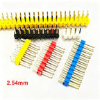 50pcs 2.54mm Gold/Nickel-plated Copper Pin 2X2/3/4/5/6/7/8/10/15/20/40Pin Colorful PCB Board Spacer Male Pin Header Long 11.5mm