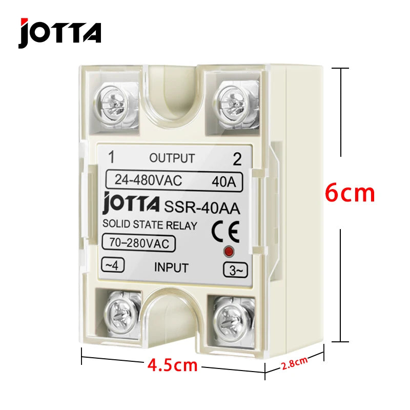 JOTTA SSR -10AA  25AA 40AA  AC Control AC SSR White Shell Single Phase Solid State Relay With Plastic Cover