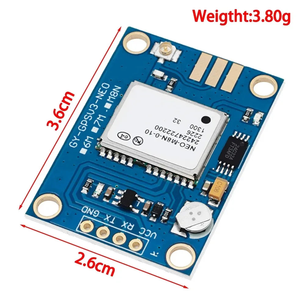 NEO-M8N GPS Module GPS+GLONASS Dual Mode 10Hz GPS Receiver Update with Ceramic Antenna for Drone RTK & Robotics NEO-6M neo M8N