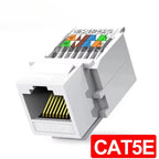 1-10Pcs RJ45 Network Module Punch Free Module Coupler CAT6 CAT5E Toolless Keystone Jack Support Wall Outlet T568A/T568B Wiring