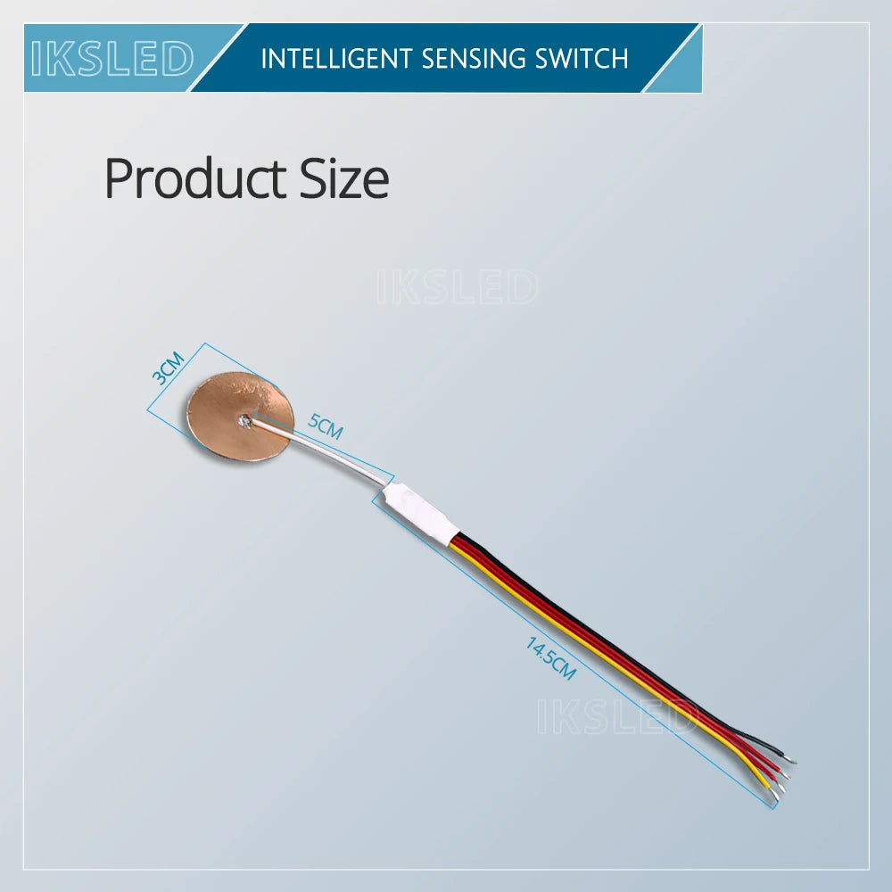5V12V Mini Touch Sensor Switch Without Opening, Penetrating Wood Board, Glass Sensor, Copper Foil, Self-Adhesive Jog Reset
