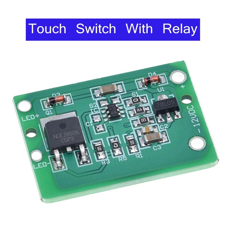 TZT TTP223 12V 1-Channel Touch Relay Module Capacitive Touch Key Switch Sensor Self-Locking/No-Locking HTTM Touch Button