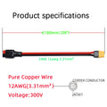 Anderson to XT60 Female Adapter Cable 11.81FT 12awg Ebike Battery Wire  XT60  XT60 Connectors Plugs