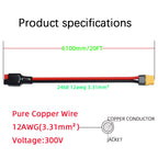 Anderson to XT60 Female Adapter Cable 11.81FT 12awg Ebike Battery Wire  XT60  XT60 Connectors Plugs
