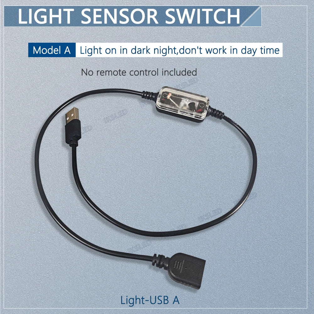 Light Sensor Switch Auto on Off Photocell Street Light Switch 5A Photo Control Photoswitch Sensor with Remote Control 3.7V-24VDC
