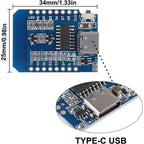 Original D1 Mini ESP8266 NodeMcu Board Type-C USB with ESP-12F 4MB Flash for Arduino IDE & IoT Project