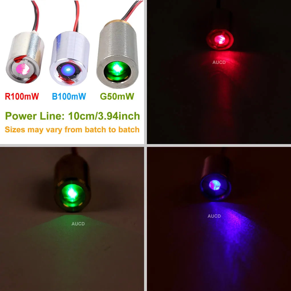 100mW Red 650nm Blue 450nm Green 50mW RGB Laser Module Diode Dot For DPSS Projector Sight Positioning Security Lights Mod Parts