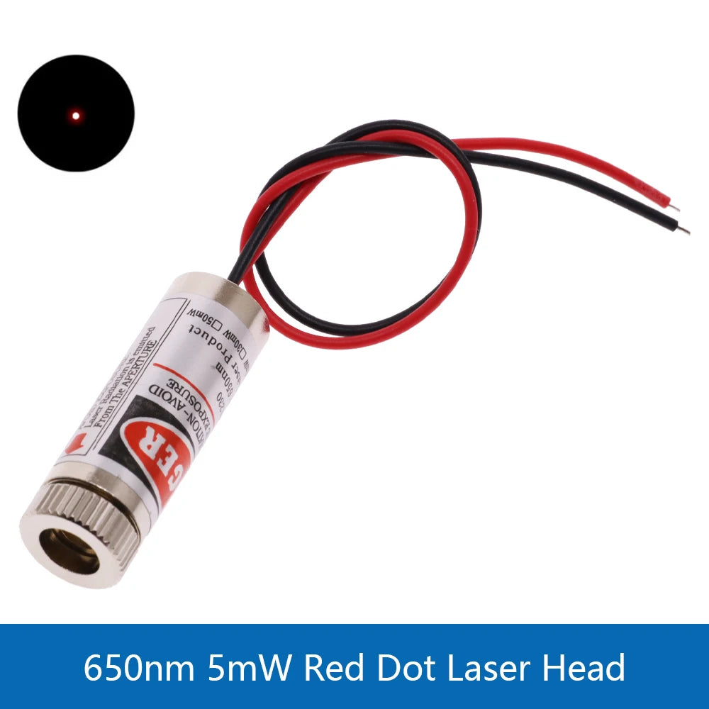650nm 5mW 5V Red Point / Line / Cross Laser Diode Module Head Glass Lens Focusable Focus Adjustable Industrial Class